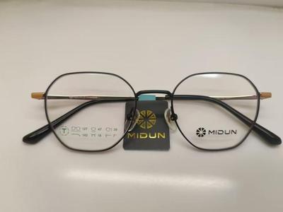 MIDUN/米顿时尚合金纯钛镜框眼镜架多边形近视镜男女款全框 21017