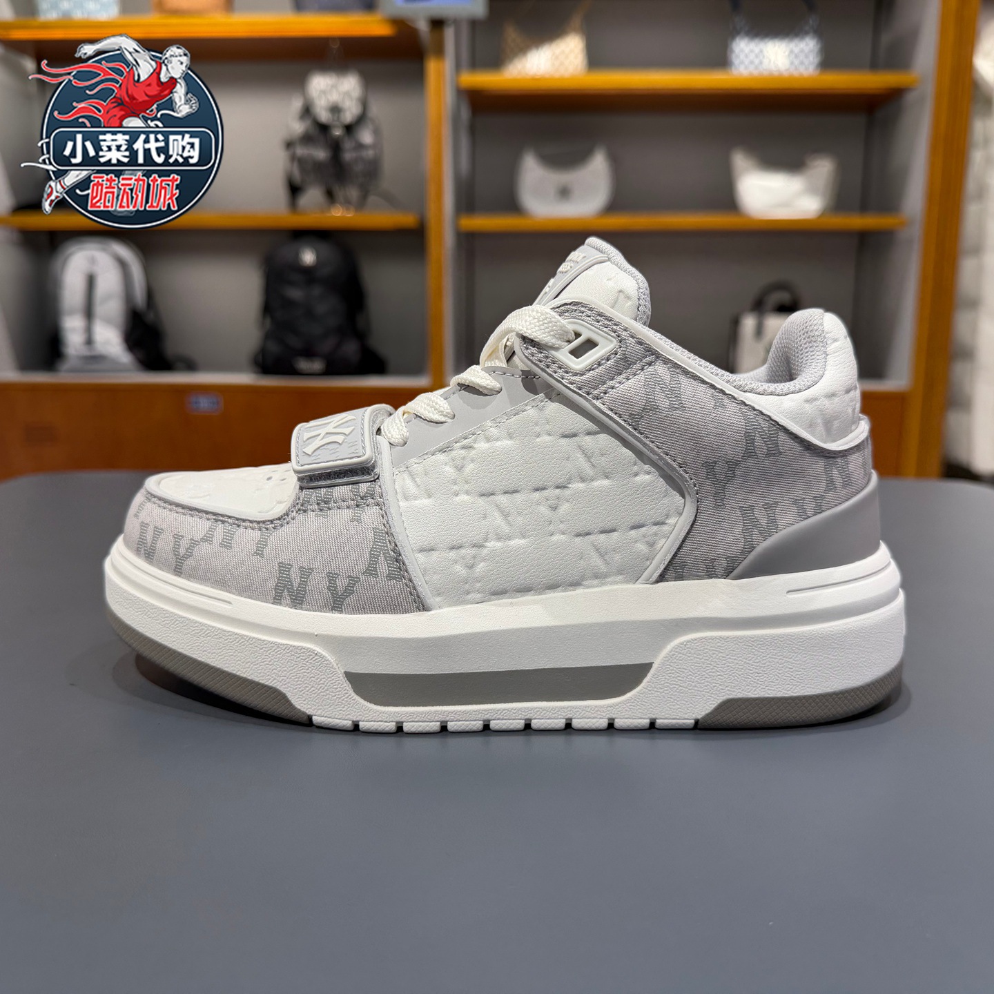 MLB男女复古板鞋老花休闲学长鞋