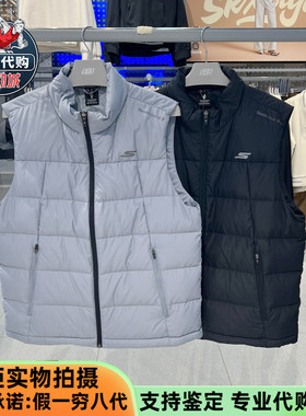 Skechers斯凯奇2025新款男装舒适运动风梭织羽绒背心马甲P425M013