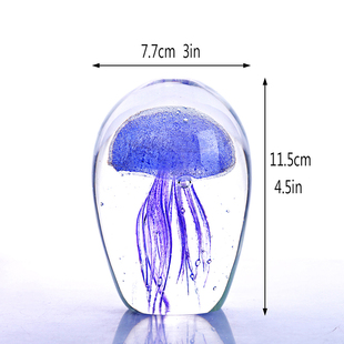 水晶球发光水母琉璃手工艺摆件海洋生日儿童节礼物玻璃毕业纪念品