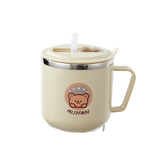 316不锈钢儿童水杯带刻度喝水杯子宝宝防摔防烫卡通吸管杯学饮杯