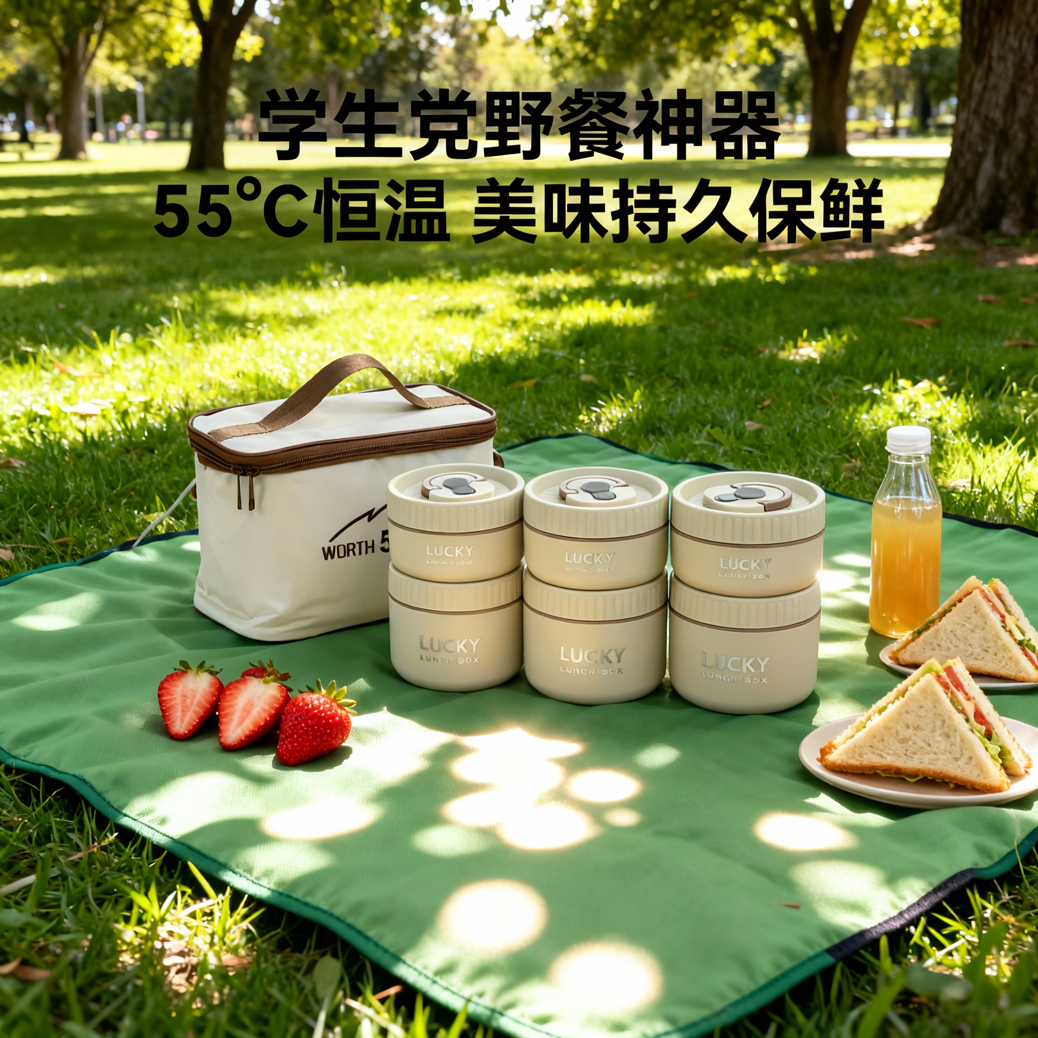 304保温饭盒可微波小汤罐学生上班族带餐饭盒恒温袋保温便当盒