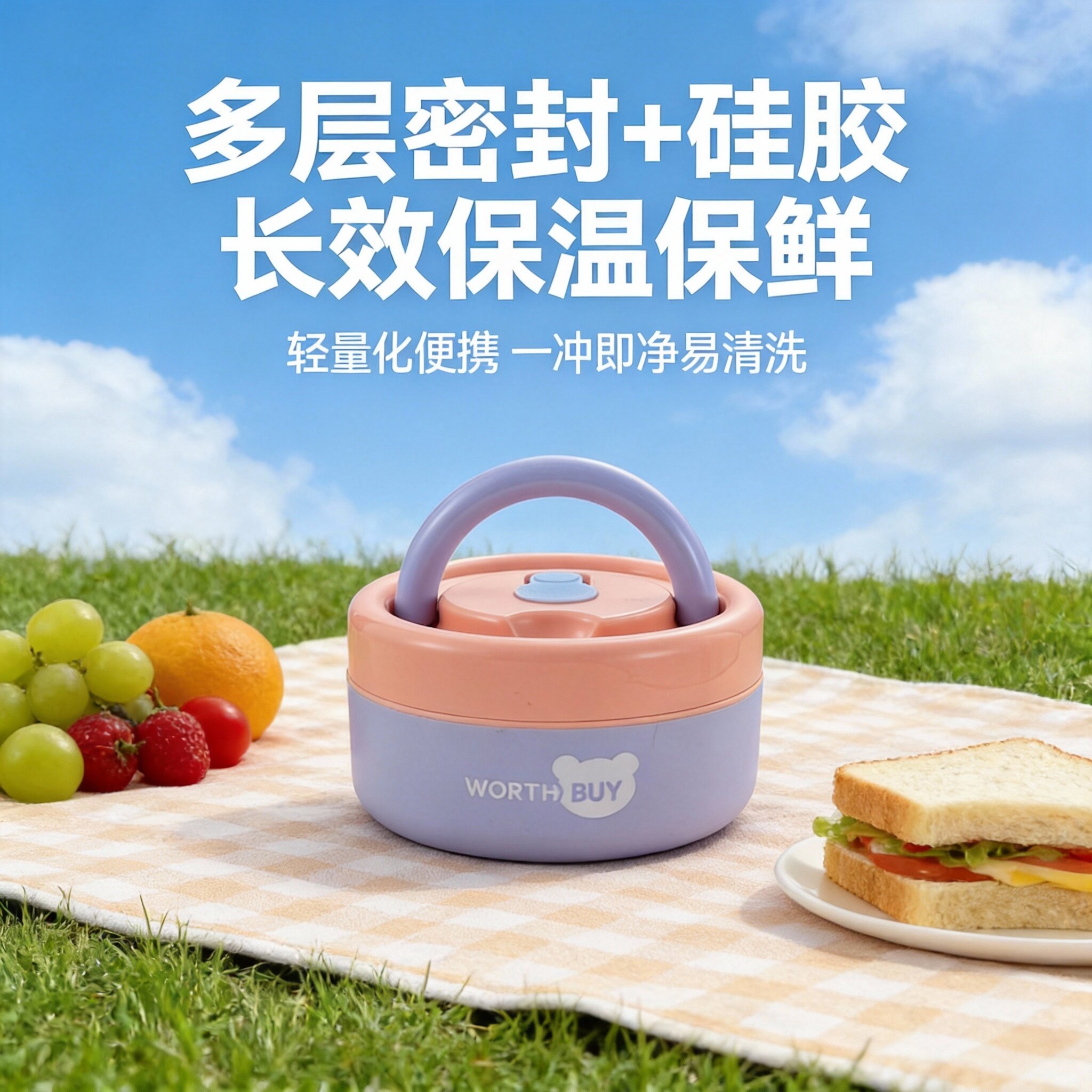 保温饭盒陶瓷内胆便携保温上班带饭户外野餐2026新款萌系亲子适用