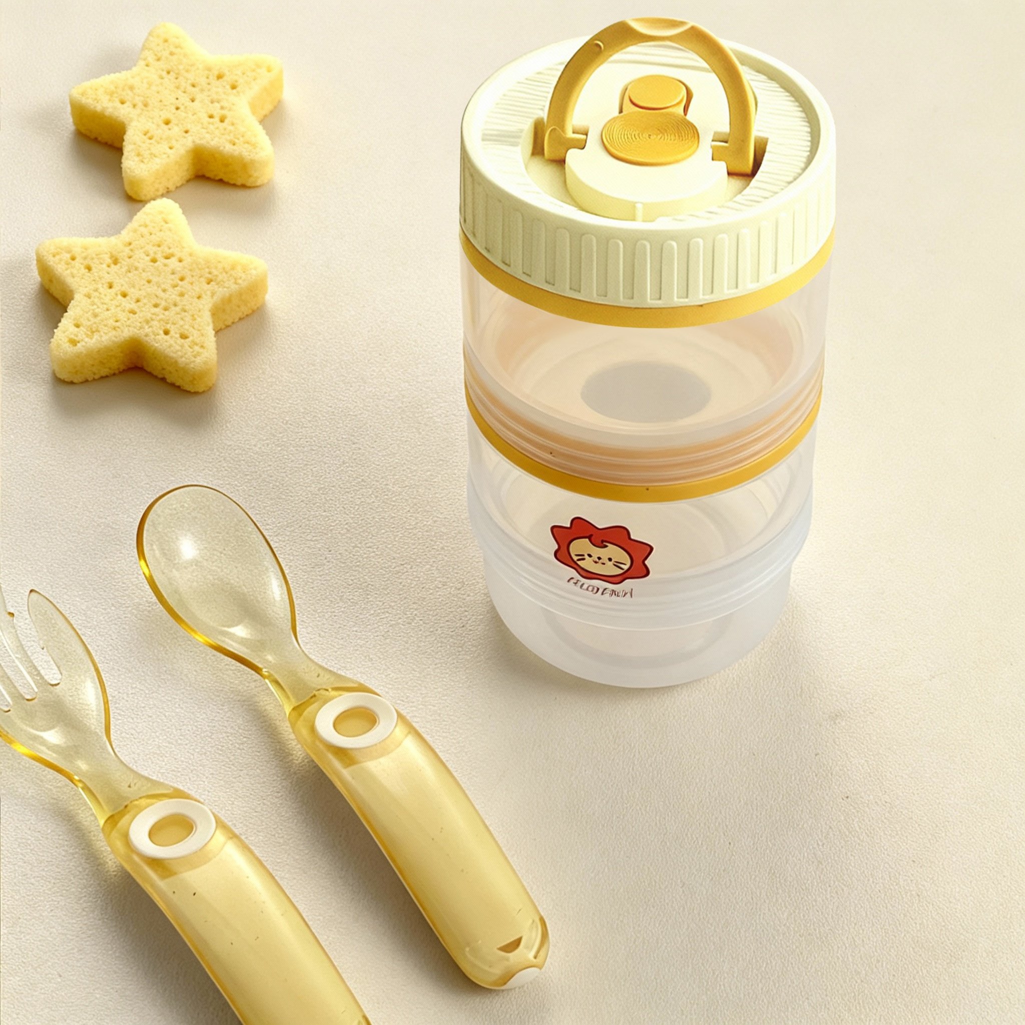 PP材质透明多层密封便携辅食盒宝宝外出携带可爱实用2026新款分层,厨房/烹饪用具,密封罐,淘宝优惠券,粉丝福利购,淘宝优惠卷