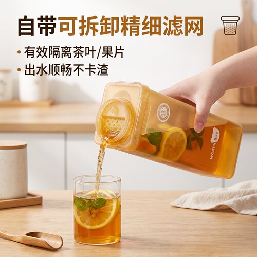 抗菌银离子PP冰箱冷水壶家用冷饮凉水杯密封水壶家庭冷饮冷藏款