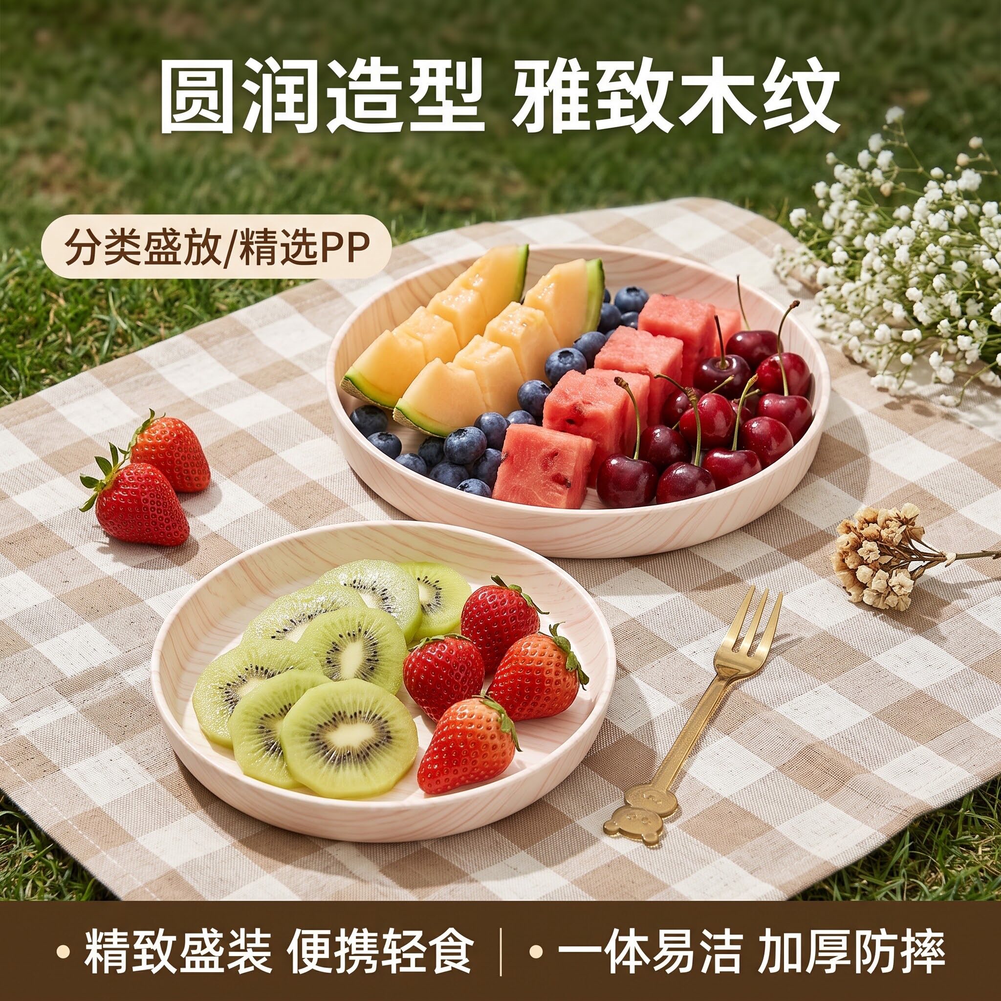 高颜值水果盘果盘小精致茶点碟托盘糖果零食盘创意甜点盘子ins风