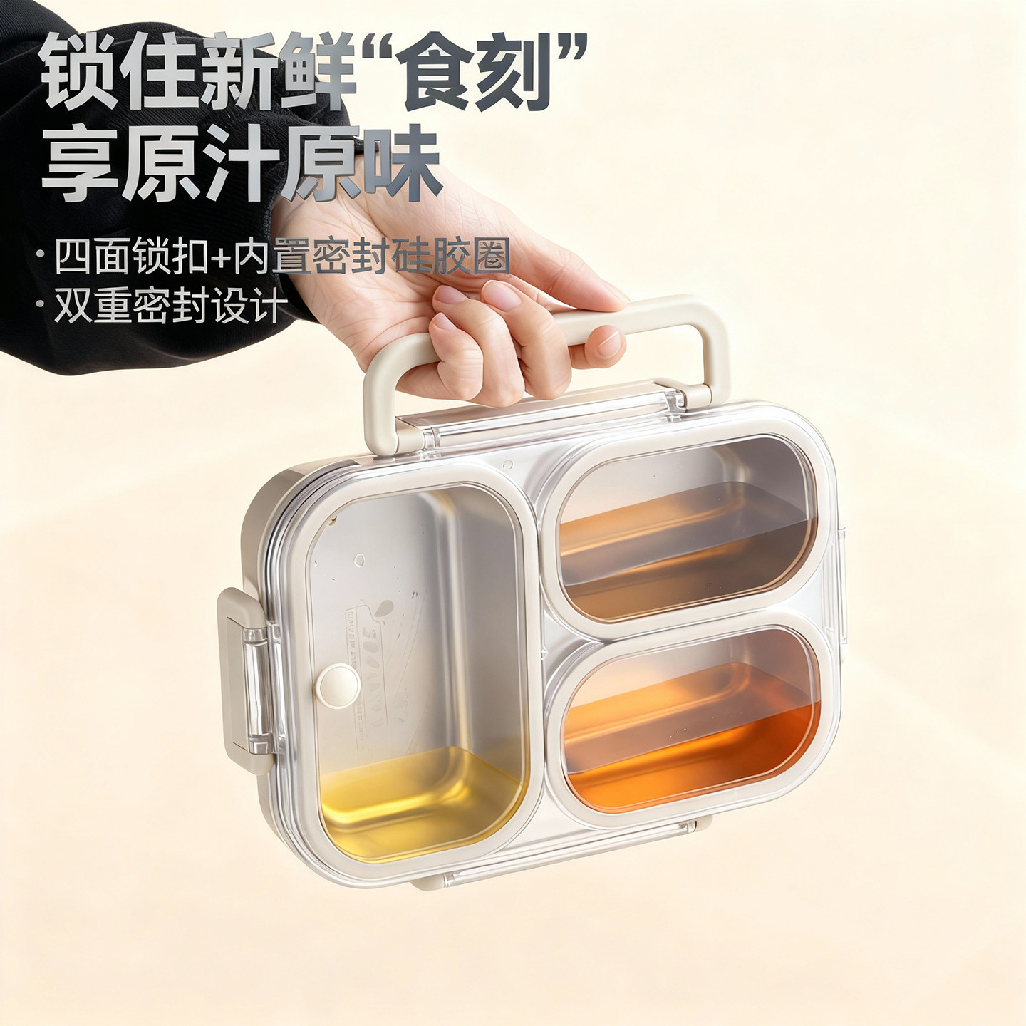 保温便当盒微波炉加热上班族不锈钢便当盒密封防串味大容量分格餐