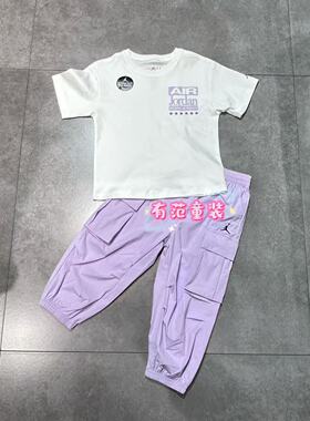 JORDAN童装26夏女童运动休闲印花百搭短袖T恤JD2622068/JD2622024