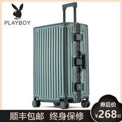 vali kéo du lich Playboy PC Xe Đẩy Hộp Bánh Xe Đa Năng Túi Hành Lý Khung Nhôm 28 Nữ Du Lịch Nam 20 Mật Khẩu Lên Máy Bay ốp lưng vali giá rẻ vali kéo du lịch
