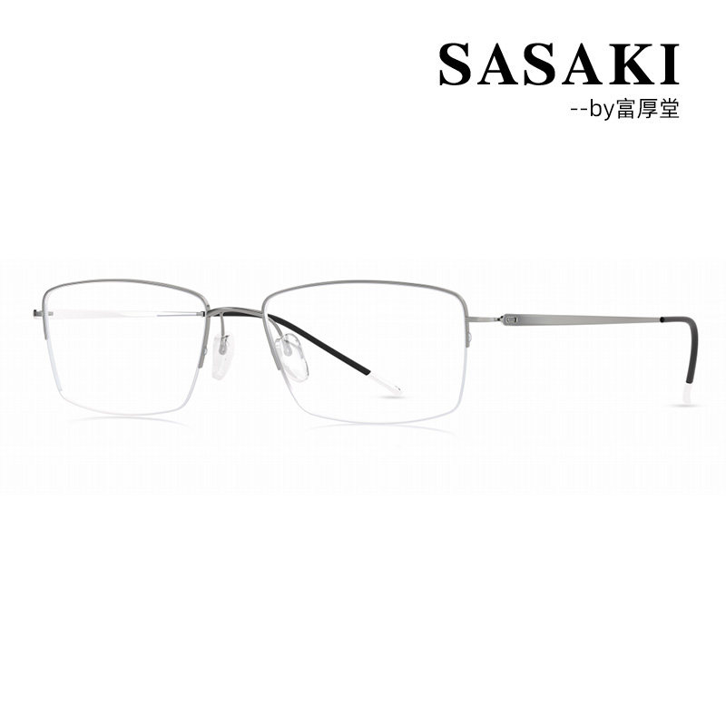 SASAKI佐佐木时尚纯钛轻便半框舒适近视眼镜框架5210M