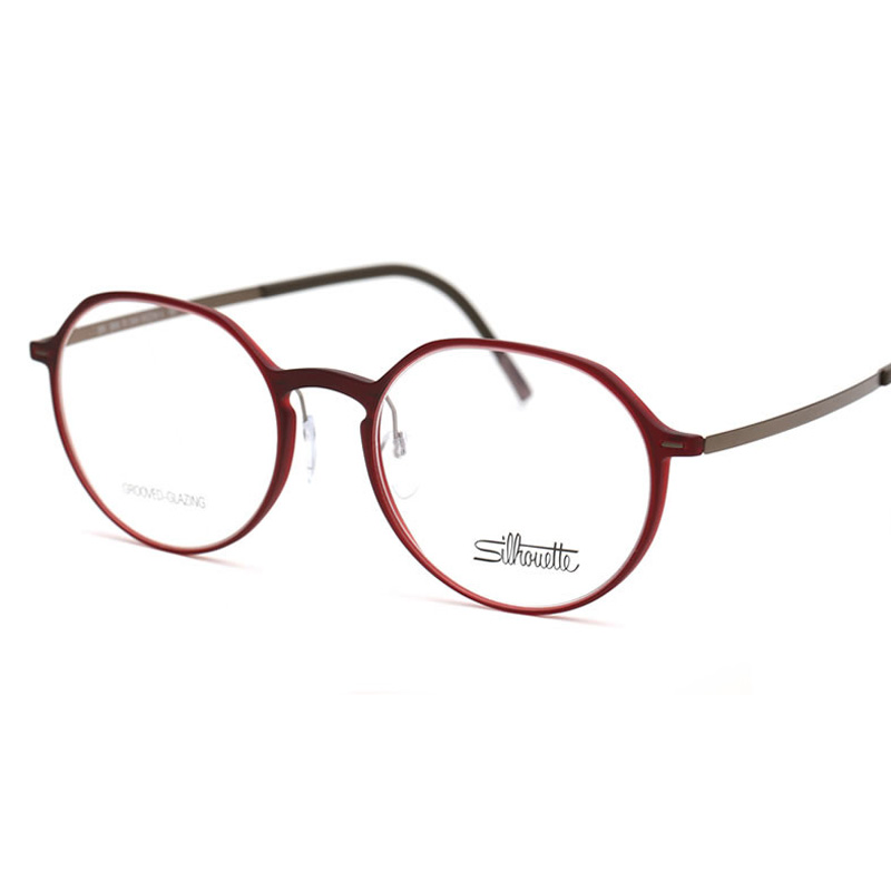 Silhouette诗乐全框SPX超轻板材男女款圆框复古近视眼镜框架2918