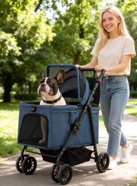 柯基边牧双宠推车中小型犬宠物车