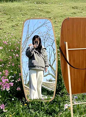 便携全身镜子带支架落地移动随身