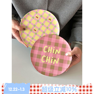 chinchin ROSE 原创竹纤维盘子环保餐具耐摔点心盘ins BLEU