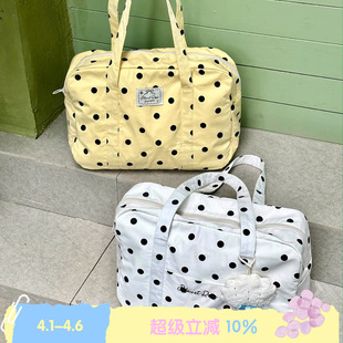 Polka BLEU ROSE 波点单肩包旅行袋休闲韩系波士顿包 dot