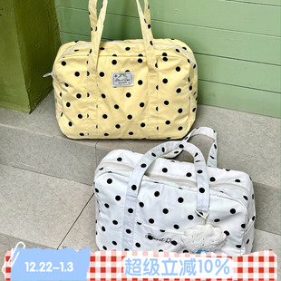 dot BLEU Polka ROSE 波点单肩包旅行袋休闲韩系波士顿包