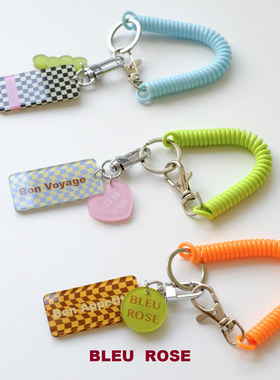 BLEU et ROSE【旋转世界】原创ins亚克力钥匙扣可爱包包情侣挂件