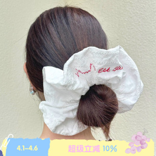 南法假日 BLEU ROSE 刺绣发圈宽边可爱大肠圈发饰 原创法式