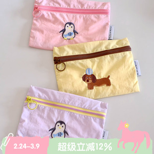 BLEU et ROSE【ZOO】原创ins刺绣旅行洗漱包收纳袋证件化妆包笔袋