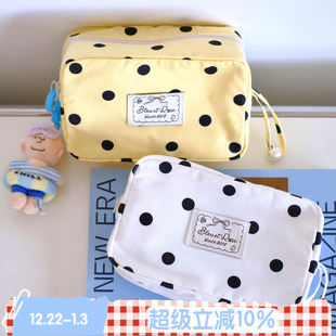 dot BLEU Polka ROSE 原创波点立体大容量化妆包收纳零钱包