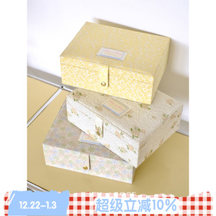 复古首饰盒法式 BLEU 调色盘 ROSE 提花大容量珠宝双层收纳盒