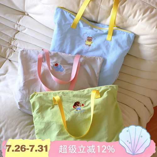 BLEU et ROSE【方块】大容量休闲防水运动旅行袋行李托特包轻便