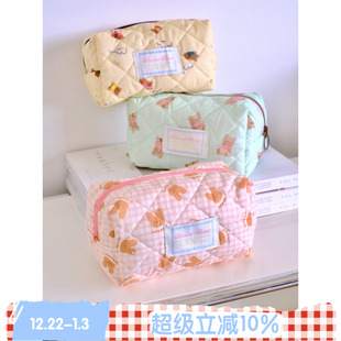 动物家族 ROSE 原创方胖子大容量立体化妆包收纳袋便携 BLEU