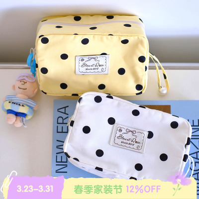 BLEU et ROSE【Polka dot】原创波点立体大容量化妆包收纳零钱包