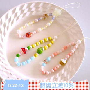 南法假日 ROSE 原创设计手工串珠挂件手机链相机挂绳 BLEU