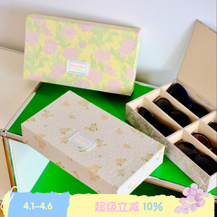 繁花 BLEU ROSE 大容量眼镜收纳盒多格首饰女 复古墨镜盒法式