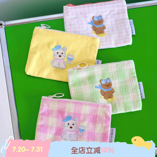 原创刺绣卡通化妆包卡包旅行收纳可爱零钱包 BLEU ROSE ZOO