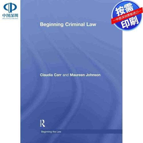 预售【按需印刷】英文原版 刑法入门 Beginning Criminal Law 原装进口正版书籍
