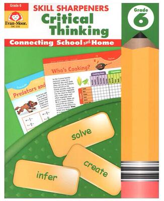 英文原版 美国加州小学生教材 国外进口练习册 6年级 Skill Sharpeners Critical Thinking Grade 6 批判性思维 Evan Moor 正版