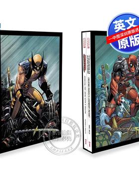 预售英文原版 漫威死侍与金刚狼 精装典藏版艺术设定集套装 漫画角色科普百科画册 Marvel's Deadpool and Wolverine  封面分镜