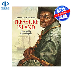 英文原版 金银岛 Treasure Island 精装插图版绘本 罗伯特英潘经典名著插画系列 儿童青少年英语文学小说读物