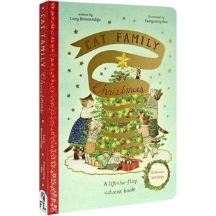 英文原版 猫猫家族的节庆假期 Cat Family Christmas: An Advent Lift-the-Flap Book