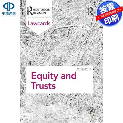 预售【按需印刷】英文原版 2012-2013年股权与信托法卡 Equity and Trusts Lawcards 2012-2013 原装进口正版书籍