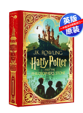 英文原版 哈利波特与魔法石 新版精装互动书MinaLima工作室设计 Harry Potter and the Philosopher's Stone周边正版JK罗林