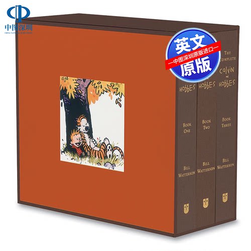 英文原版 卡尔文与跳跳虎3册盒装 精装收藏版漫画合集 The Complete Calvin and Hobbes 纽约时报畅销书 Bill Watterson