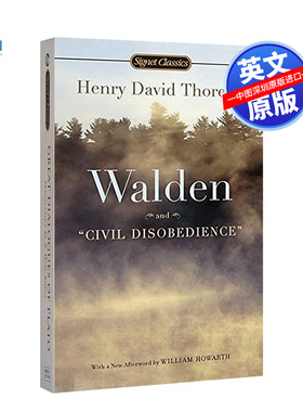 预售英文原版小说 瓦尔登湖 Walden and Civil Disobedience 经典名著 论公民的不服从义务 梭罗作品 进口书 正版