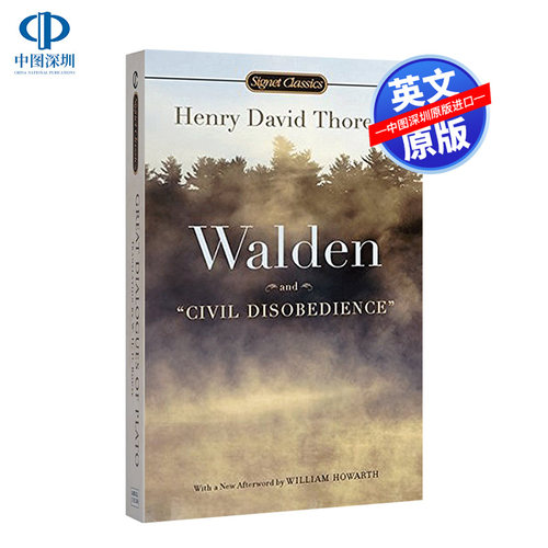 英文原版小说 瓦尔登湖 Walden and Civil Disobedience 经典名著 论公民的不服从义务 梭罗作品 进口书 正版