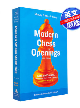 预售英文原版 现代国际象棋公开赛第15版 国际象棋开局俱乐部和锦标赛选手棋手水平进阶提升指南 Modern Chess Openings15th Ed