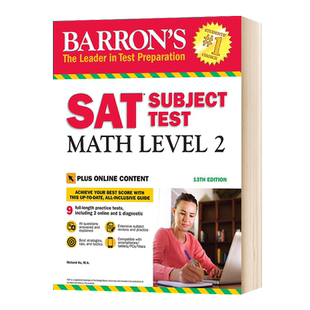英文原版 巴朗SAT数学2（13版）SAT Subject Test Math Level 2 Richard Ku Barron's Educational Series 进口英语考试书籍 正版