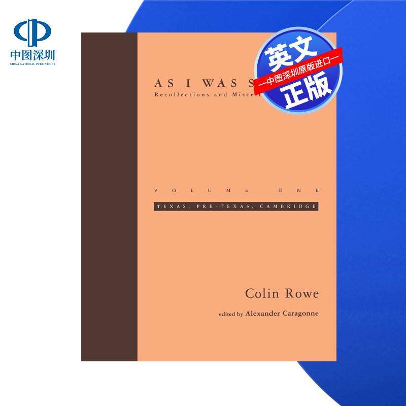 【预售 按需印刷】正如我所说 第一卷 As I Was Saying, Volume 1 科林·罗Colin Rowe进口英文正版书籍
