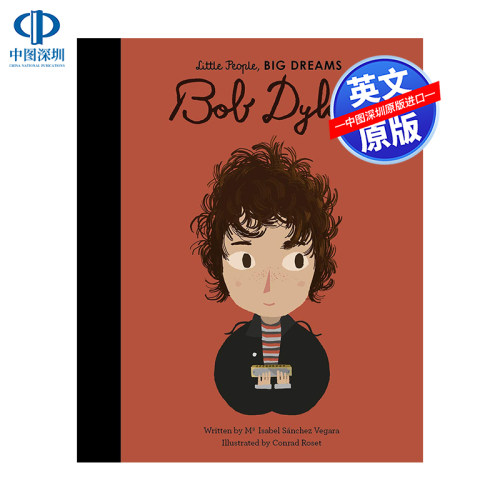 英文原版 小男孩,大梦想：鲍勃·迪伦 Bob Dylan 名人传记 Little People, Big Dreams 精装 绘本