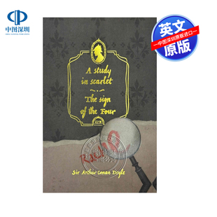 预售英文原版 血字的研究 四签名  经典文学小说书 课外阅读书籍 柯南道尔A Study Scarlet and Sign Four wordsworth 进口书籍