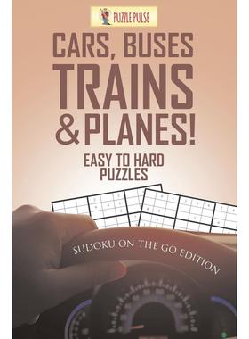 【预售 按需印刷】英文原版Cars  Buses  Trains & Planes! Easy To Hard Puzzles进口原版正版书籍