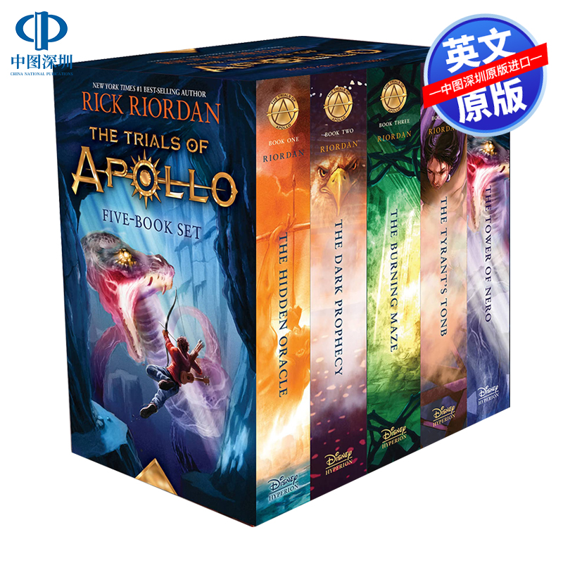 现货英文原版 阿波罗审判5册套装 Trials of Apollo全套 纽约时报畅销书作者 青少年儿童英语课外奇幻侦探冒险小说波西·杰克逊