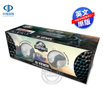 预售英文原版 侏罗纪世界 恐龙3D查看器 包含30张卡片可3D观看 Jurassic World: Dinosaur 3D Viewer 益智趣味互动玩具书
