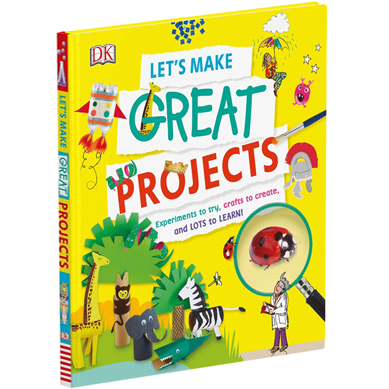 英文原版 DK 一起做项目 科学实验 精装 Let's Make Great Projects 太空 自然 历史 动物STEM科普 少儿百科